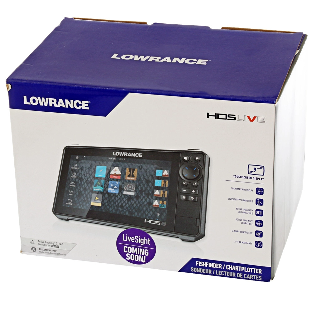 Lowrances HDS-9 Live with Active Imaging 3-in-1 Transom Mount Transducer & C-MAP Pro Chart