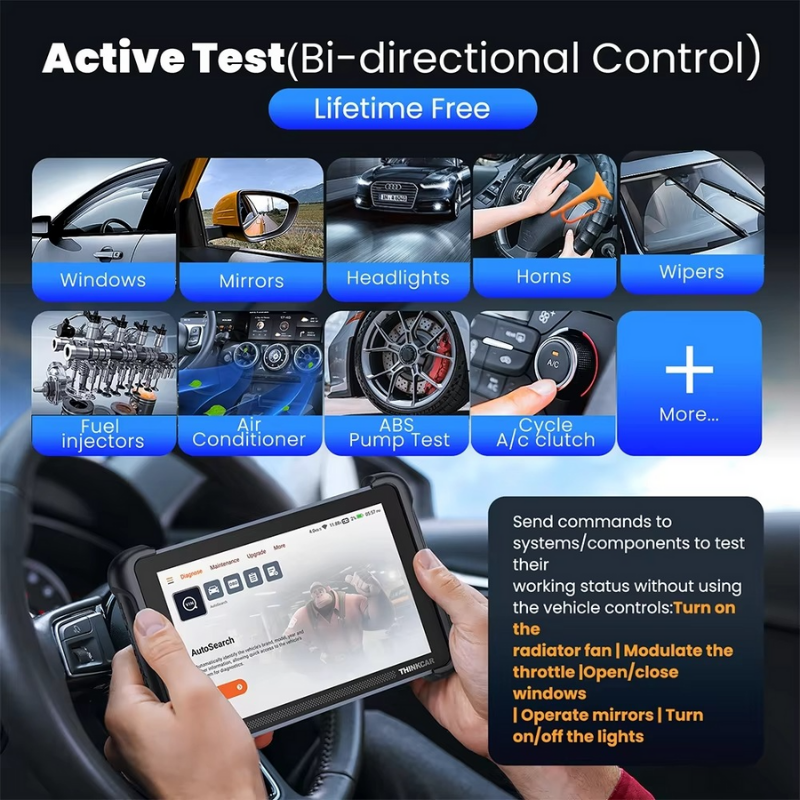 THINKCAR THINKSCAN 689BT Professional Car Diagnostic Tool Actuator Testing ECU Coding CANFD DOIP Lifetime Free Auto OBD2 Scanner