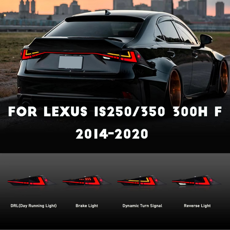 HCMOTIONZ Factory New LED Tail Lights Start up Animation DRL for Lexus IS 200t F IS250 300 350 300h Rear Lights 2014-2020