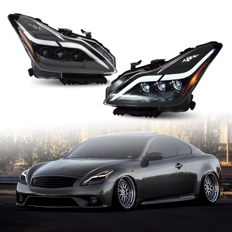 HCMOTIONZ LED Headlights for Infiniti G37 2008-2013 DRL Start up Animation Q60 Coupe Convertible 2014-2015 Car Front Lamps