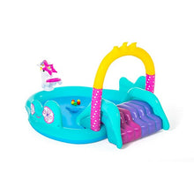 Load image into Gallery viewer, Bestway H2OGO! 9 ft. x 6 ft. 6 in. Magical Unicorn Carriage Play Pool Center, 53097E