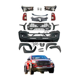 2023 New Matte Black Plastic Body Kit for Hilux Revo 2016-2021 GR Sport Facelift Conversion