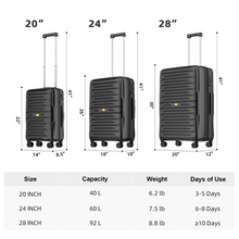 Load image into Gallery viewer, Luggage Sets 3 Piece 20&#39;&#39; 24&#39;&#39; 28&#39;&#39; Business Trips Luggage with TSA Lock