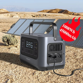 PISEN 1000W Home Backup Solar Power Generator 540Wh LiFePO4 Battery 800W AC Input MPPT Controller Portable Power Station
