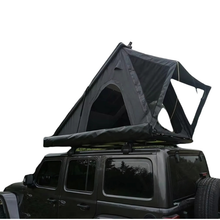 Load image into Gallery viewer, Remaco Camping Triangle Car Rooftop Tent Hard Clamshell Black Gray Aluminum 4 Person Hard Shell Roof Top Tent