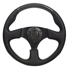 Load image into Gallery viewer, 330mm Classic Flat Carbon Fiber + Perated Leather Steering Wheel
