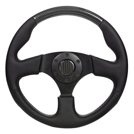 330mm Classic Flat Carbon Fiber + Perated Leather Steering Wheel