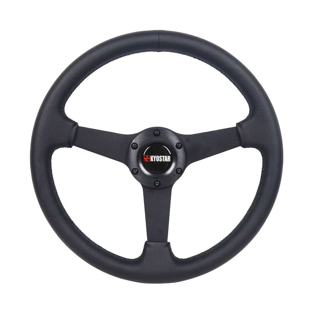 350mm 14inch Flat Leather Steering Wheel