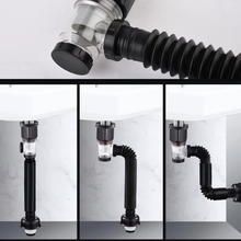 Load image into Gallery viewer, Stainless Steel Two-Way Mounted Wash Basin Chrome Water Drain Downcomer Overflow Sink Drainer Water Hose Set