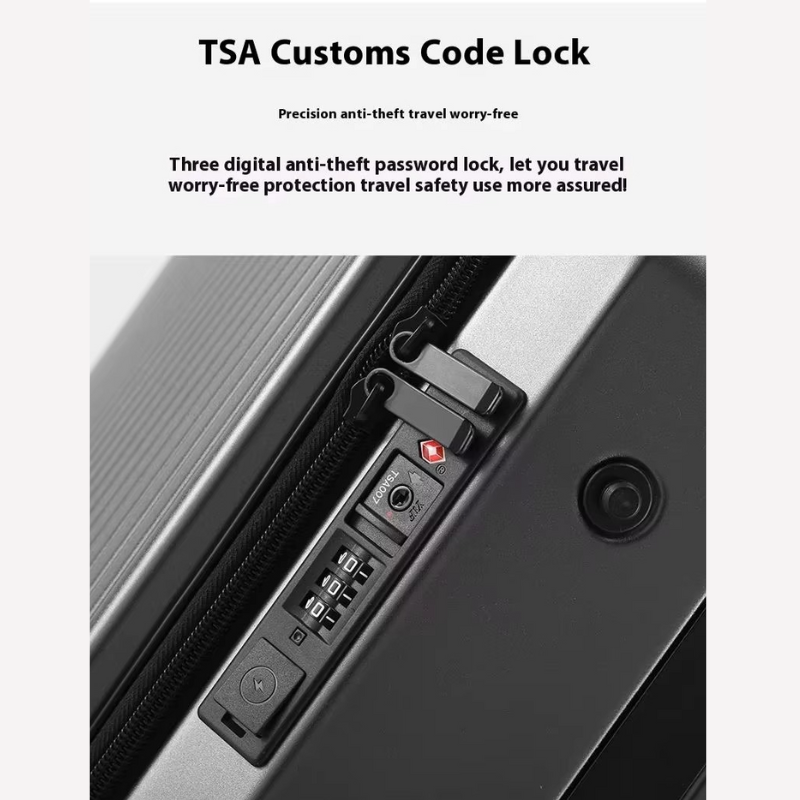 Multifunction Front Open Suitcase for 20 Inch Boarding Luggage Cosmetic Bag With USB Charging and Cup Holder