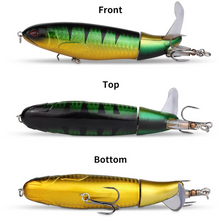Load image into Gallery viewer, 5pcs/set 13g 10cm Top Water Pencil Fishing Lure Hard Bait With Floating Rotating Tail for Bass Trout Freshwater Saltwater