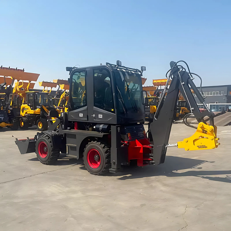 Factory Price Cheap CE Mini Four-Wheel Garden Tractor Excavator Bucket/Tiller Micro Digger Bagger Engine Core Backhoe Loader