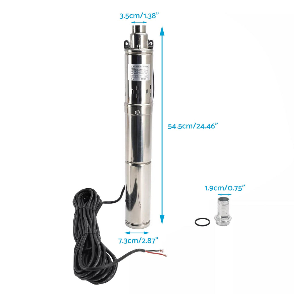 3in 48V 750W Deep Well Solar Submersible Bore Hole Water Pump With 15M Line-3