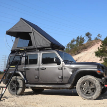 Load image into Gallery viewer, Remaco Camping Triangle Car Rooftop Tent Hard Clamshell Black Gray Aluminum 4 Person Hard Shell Roof Top Tent