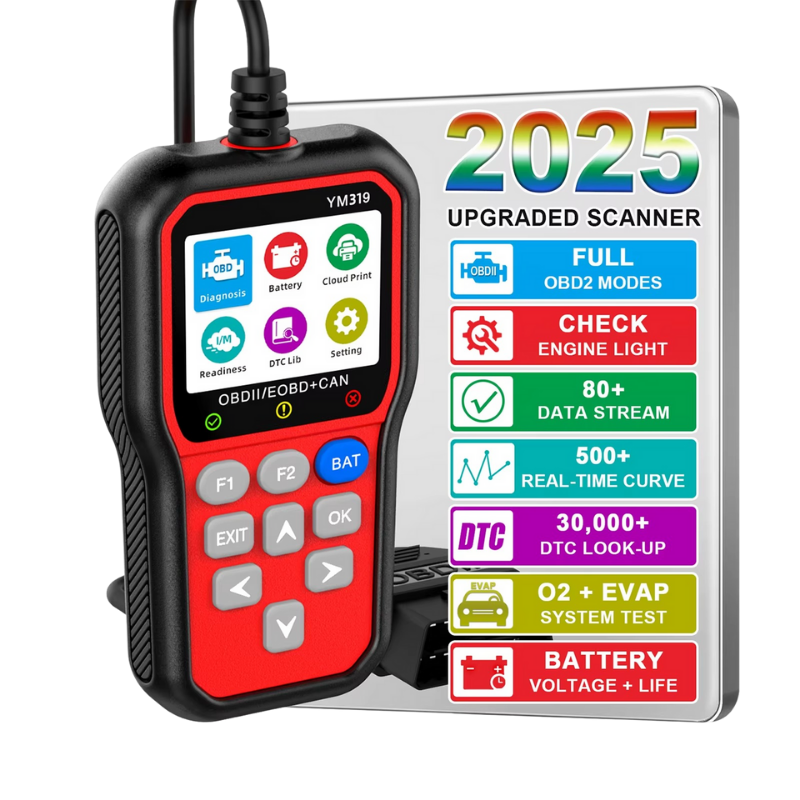 Professional OBD2 Scanner YM319 Red Code Reader Tool for Mechanics Check Engine Light Cloud Printing Diagnostic Tool
