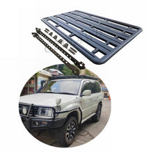 Load image into Gallery viewer, Aluminum Alloy Flat Roof Rack 4x4 for 1998-2008 Land Cruiser 100 LC100 LX470 Heavy Duty Flat Platform Black Powder Coate