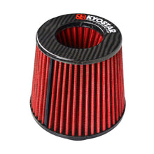 Load image into Gallery viewer, Auto Engine 3" 76mm Neck Red Black Blue Universal Car Sport Glossy Real Carbon Fiber Cone Air Filter