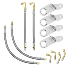 Load image into Gallery viewer, Double Tires Air Inflation Kit 6-Piece Brass Valve Stem Extenders and 4-Piece Brackets Universal Air Infla New Condition