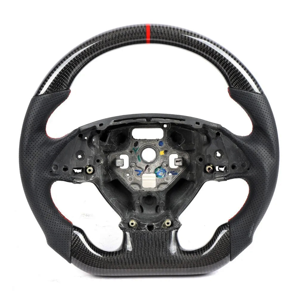 For Chevrolet Corvette C7 2014-2018 Carbon Fiber D-shaped Flat-bottom Steering Wheel Perforated Leather Grip