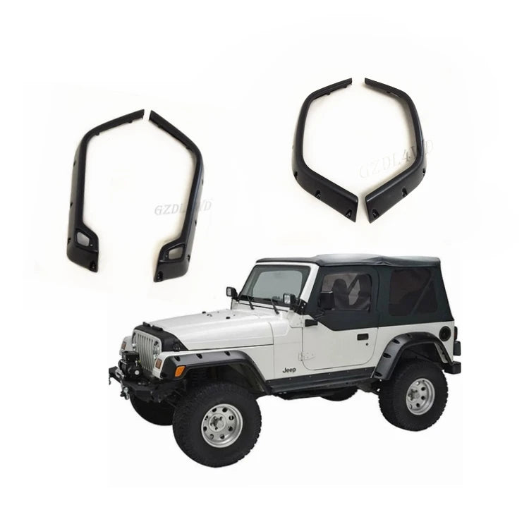 GZDL4WD 4x4 Offroad Exterior Parts ABS Car Wheel Arch Protector Fender Flares for Wrangler TJ 1997-2006