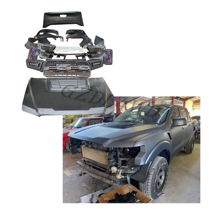GZDL4WD Facelift Kit Front Bumper Conversion Kit Body Kit for Ranger T7 T8 Upgrade to raptor F150