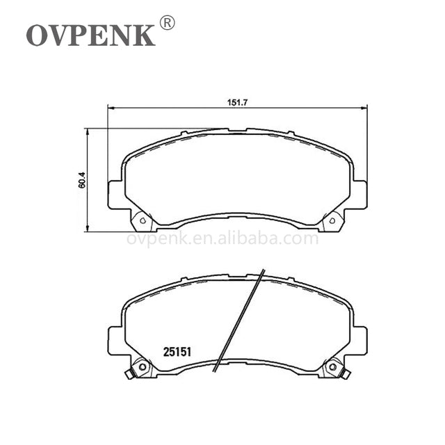 BRK-10.0-front Front Brake Pad for ISUZU D-MAX 2002-2012 OEM 8980791040