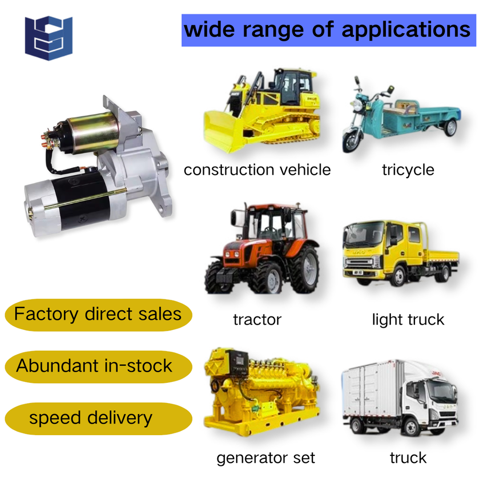High-efficiency and Durable 12V Small Gasoline Starter Motor, Compatible with 2.0-2.7 Liter Four-cylinder Engines in Stock.