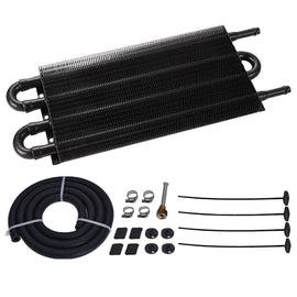 Universal Aluminium Tube and Fin Transmission Oil Cooler Kit - 15.5 x 5 x 0.75 inch, Black
