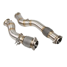Load image into Gallery viewer, BMW X3 M F97 / X4 M F98 2019+ S58 3.0TT Stainless Steel Catless Dual Downpipes with O2 Sensor Ports