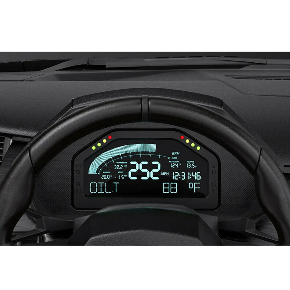 Universal OBD2 Bluetooth LCD Digital Dash Display - RPM, Speed, Voltage & Water Temperature