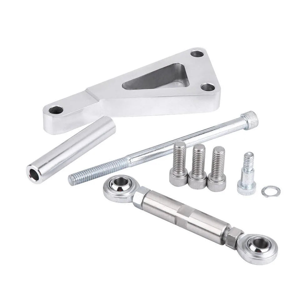 Chevy Small Block SBC 350 Polished Aluminium Long Water Pump Alternator Bracket Kit