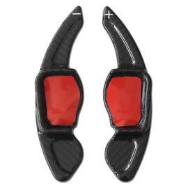 VW Golf GTI Mk5 / Mk6, R32 / R36, CC & Scirocco 2009-2015 Real Carbon Fibre Paddle Shift Extensions - Black / Red