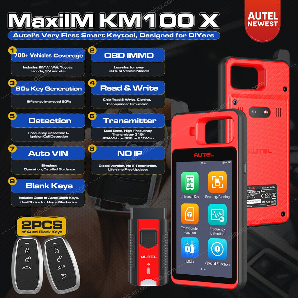 Autel MaxiIM KM100 X E Key Programing OBD2 Scanner Code Reader Automotive Key Programmer Car Diagnostic Tools Altar KM100X