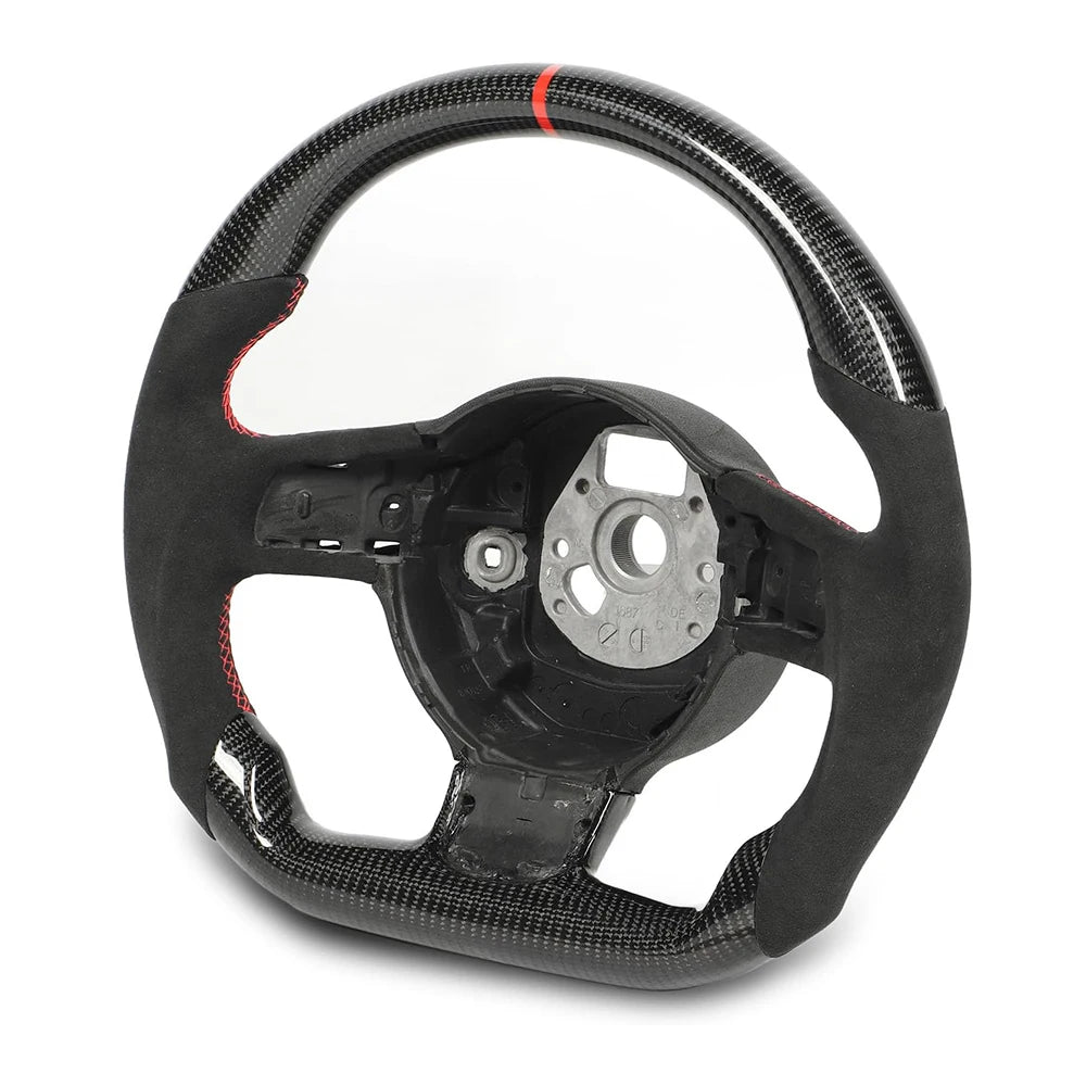 Audi R8 2010-2015 / TT / SQ5 2013-2017 Carbon Fibre Perforated Leather Flat-Bottom Steering Wheel