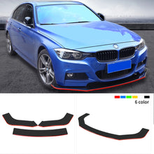 Load image into Gallery viewer, Universal 3-Piece ABS Front Bumper Lip Splitter - Gloss Black with Red Line