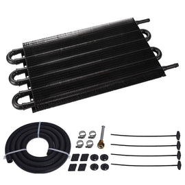 Universal 6-Row Aluminium Tube and Fin Transmission Oil Cooler - 15.5 x 7.5 x 0.75 inch