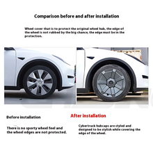 Load image into Gallery viewer, 19” Cybertruck Wheel Covers for Tesla Model Y (Matte Black)