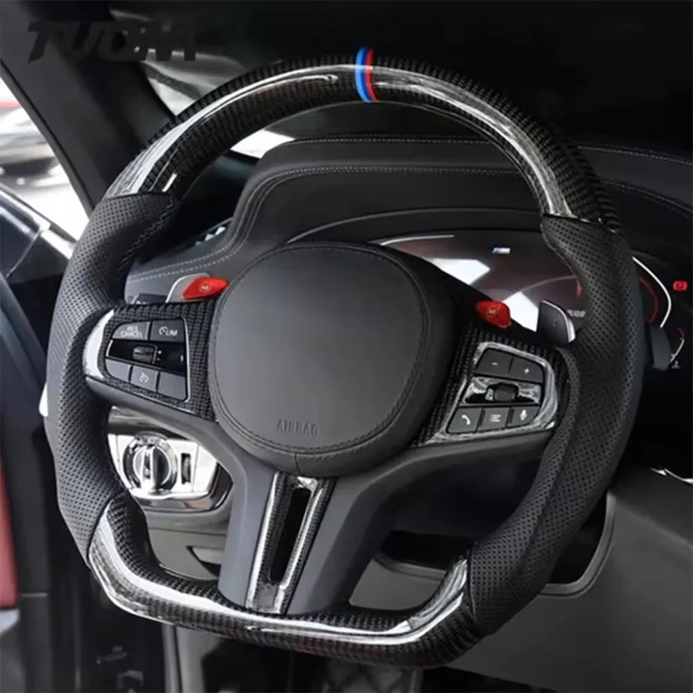 BMW F40 F44 G20 G30 G80 Custom Carbon Fibre Flat Bottom Sport Steering Wheel