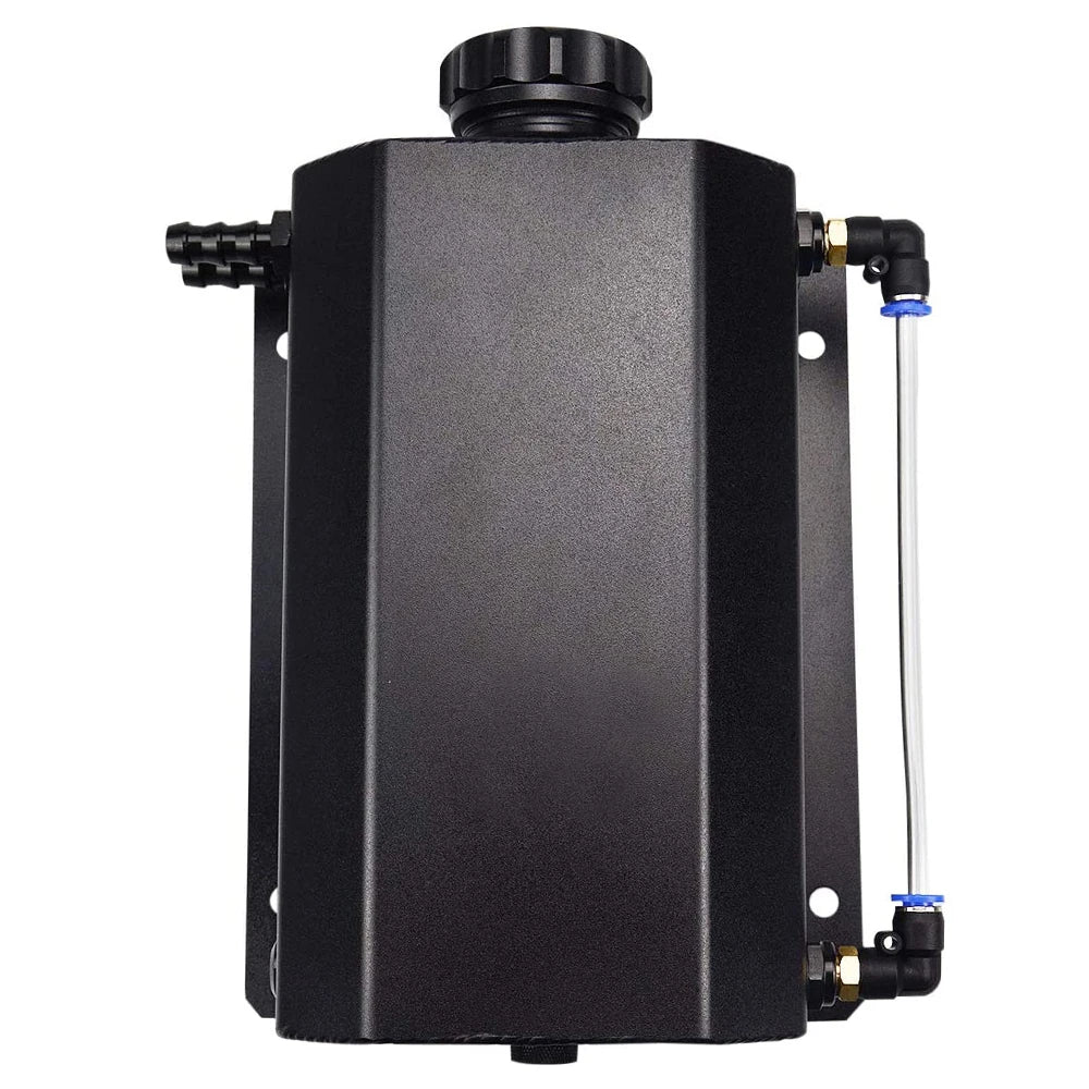 Universal 2 Litre Aluminium Coolant Overflow or Catch Tank with AN6 Bottom Port and 12mm Outlet
