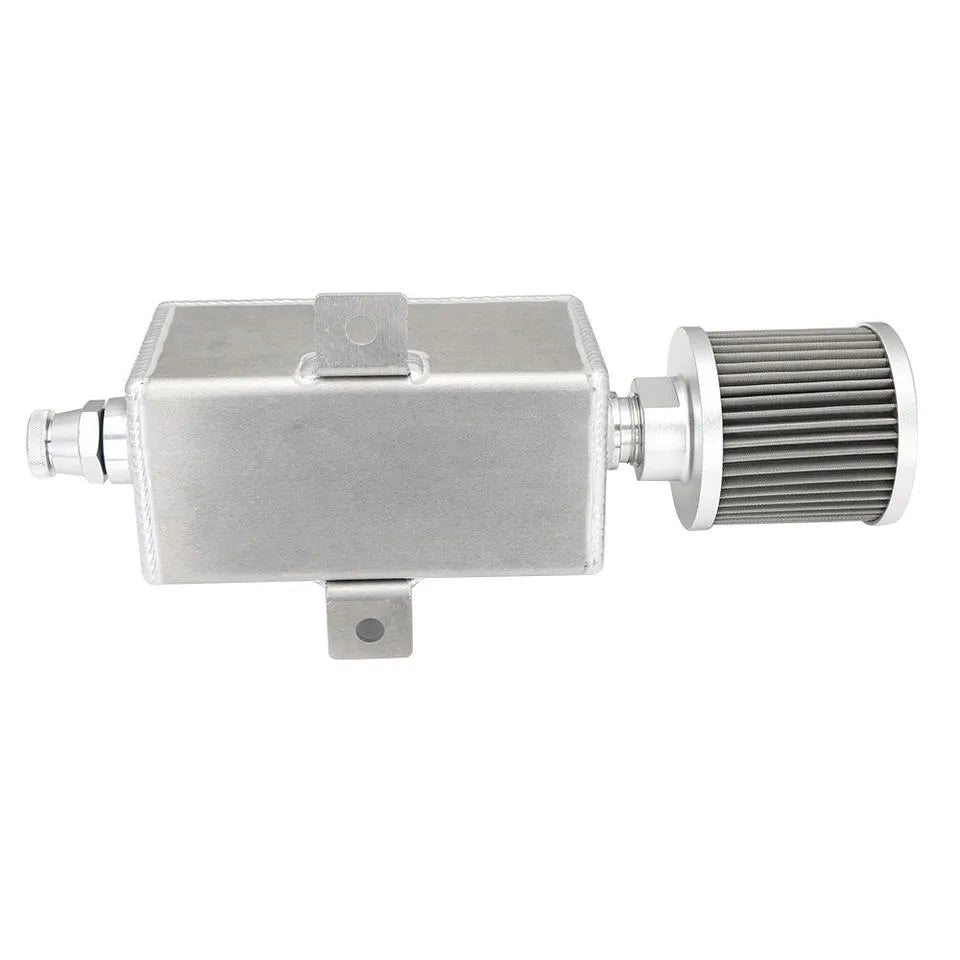 Universal 1 Litre 10AN TIG Welded Aluminium Oil Catch Tank with Breather Filter, Silver