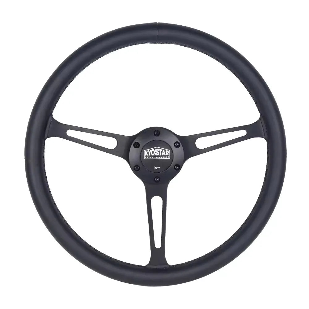 Universal 380 mm 15 inch Deep Dish Leather Steering Wheel
