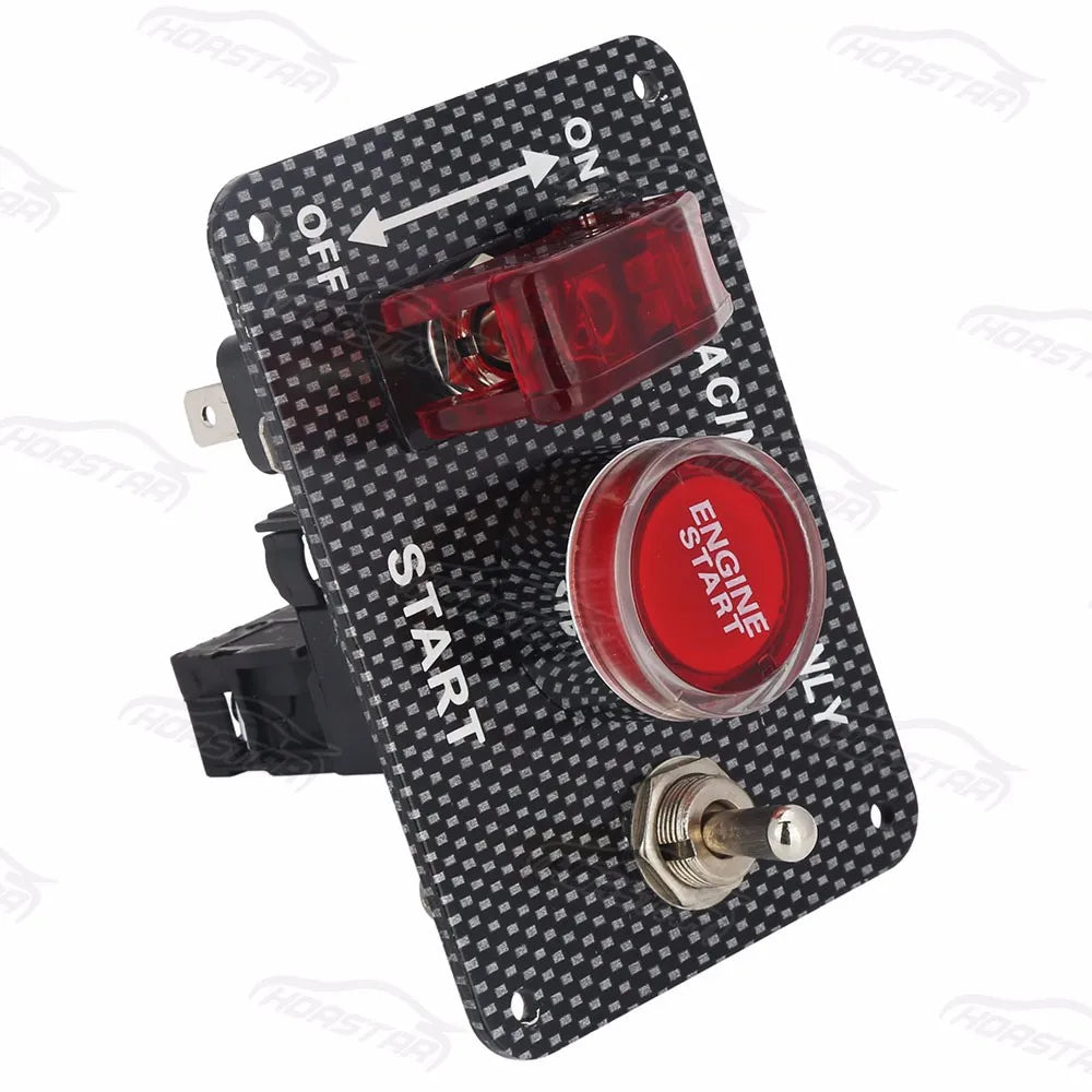 Universal 12V Compact Racing Ignition Switch Panel 9.5 x 6.5 cm - Easy Install