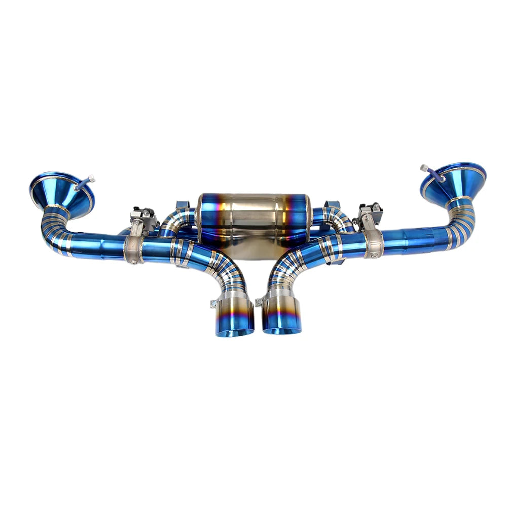 Porsche 911 992 GT3 2021+ 4.0L Titanium Valved Catback Exhaust System Blue Heat-Treated Finish