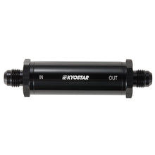 Load image into Gallery viewer, Universal AN6 Slim Line Inline Fuel Filter - 30 Micron Bronze Element, Black Aluminium