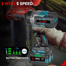 Load image into Gallery viewer, ONEVAN 600W Power Wrench 1700N.m Torque Impact Power Wrenches Brushless Motor Electric Wrench for Truck for Makita 18V Battery