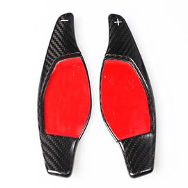 Audi R8 2017-2019 / RS3 / RS4 / RS5 / TT RS Carbon Fibre Shift Paddle Extenders - Black / Red