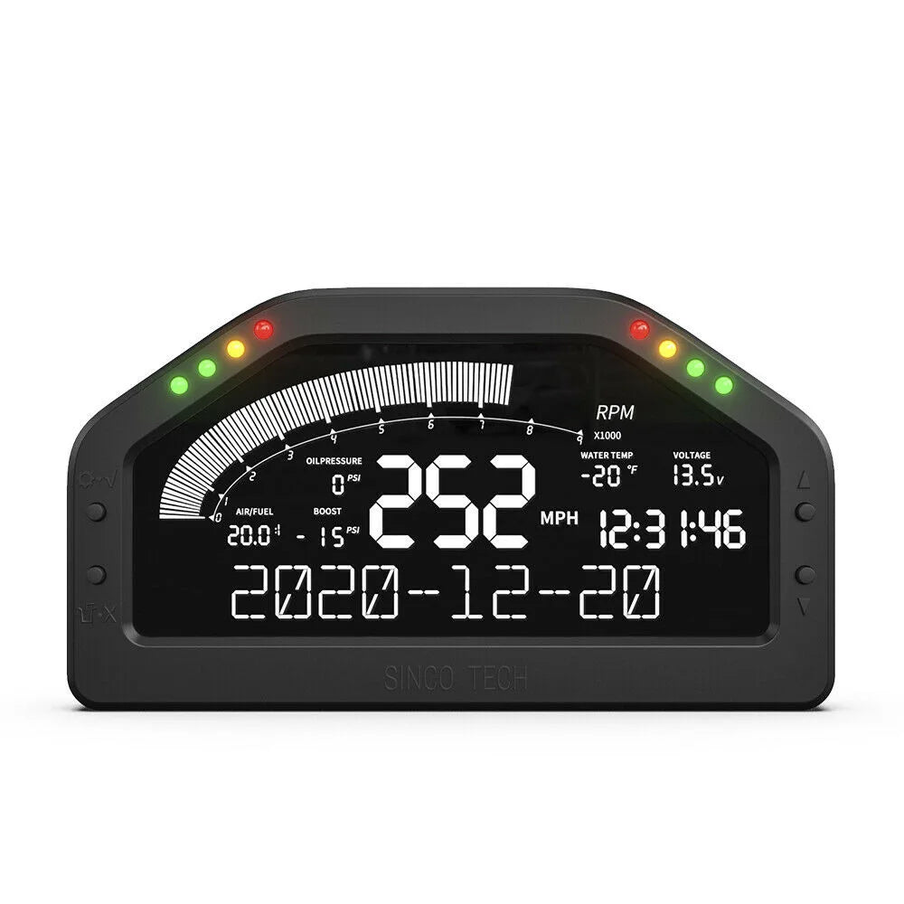 Universal OBD2 Bluetooth LCD Digital Dash Display - RPM, Speed, Voltage & Water Temperature