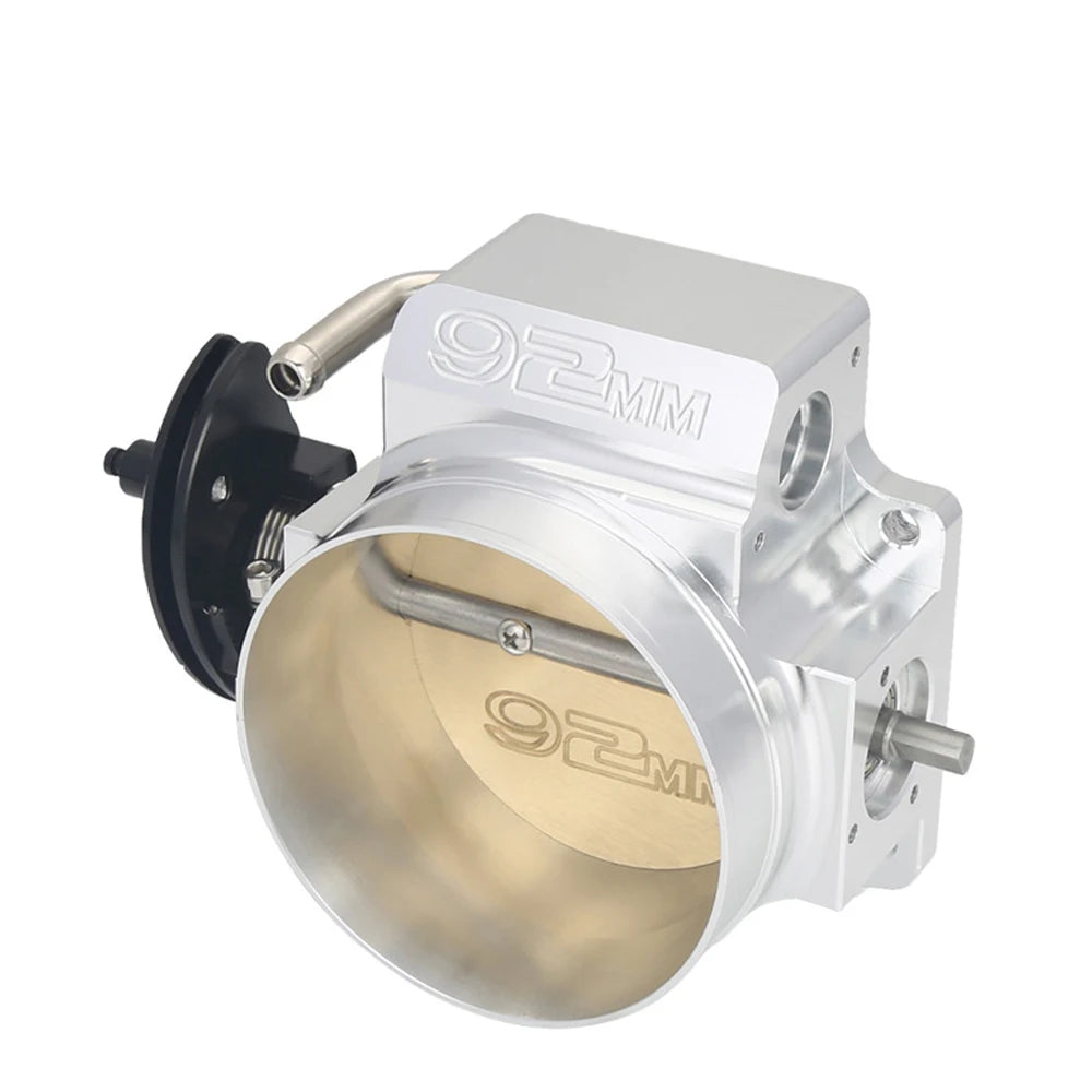 GM LS 92 mm 4-Bolt Cable Drive Billet Aluminium Throttle Body, Silver and Black