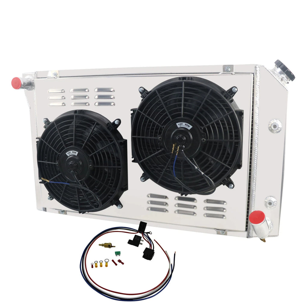 Radiator 4-Row Shroud Fans Relay for CHEVY CORVETTE 350Cu 5.0 5.7L V8 1977-1982