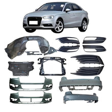 Load image into Gallery viewer, Audi A3 8V 2014 Sedan &amp; Hatchback Rear Bumper, Wheel Arch Liner, Radiator Support &amp; Fog Lamp Frame 8V5807067